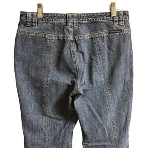 VTG 90s DKNY Mid Rise Seamed Leg Flare Jeans in Dark Wash  SZ 8
